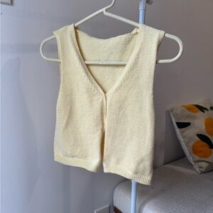 Yellow Sleeveless Knit Vest